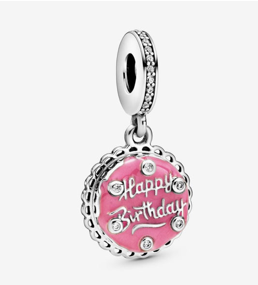 Pink Birthday Cake Dangle Charm