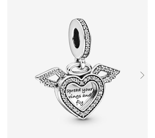 Heart and Angel Wings Charms