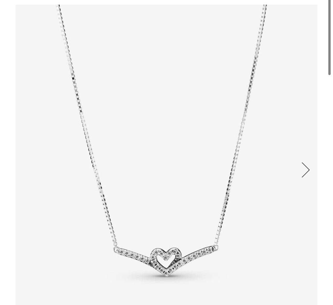 Sparkling Wishbone Heart Collier Necklace