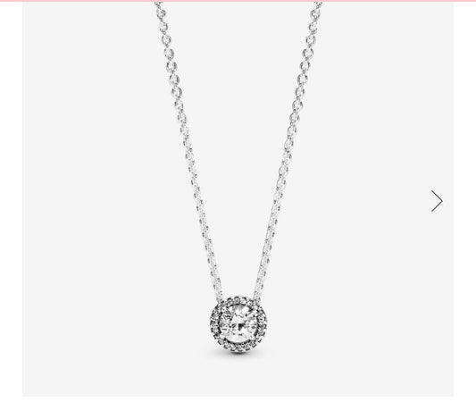 Round Sparkle Halo Necklace